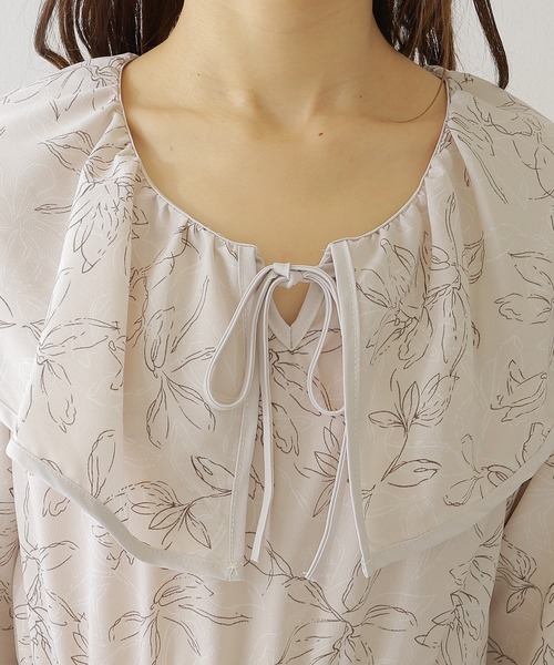 Lace Ladies(レースレディース)の「ボタニカル柄 ビッグカラー キャンディ袖 マキシ ワンピース(ワンピース・レディース・ベージュ/アイボリー/ブラック・S/FREE)」の21枚目の写真