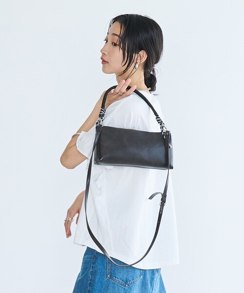 coen（コーエン）の「レザーライク コード ミニショルダーバッグ（ショルダーバッグ・レディース・ダークブラウン/ダークグレー・FREE）」の17枚目の写真