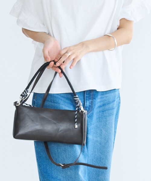 coen（コーエン）の「レザーライク コード ミニショルダーバッグ（ショルダーバッグ・レディース・ダークブラウン/ダークグレー・FREE）」の18枚目の写真