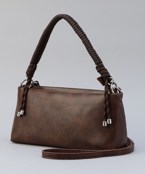 coen（コーエン）の「レザーライク コード ミニショルダーバッグ（ショルダーバッグ・レディース・ダークブラウン/ダークグレー・FREE）」の9枚目の写真