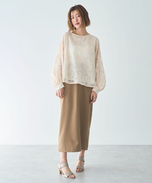 YECCA VECCA（イェッカヴェッカ）の「タイトロングスカート（スカート・レディース・ブラック/グレイッシュベージュ/ベージュ・S/M）」の5枚目の写真