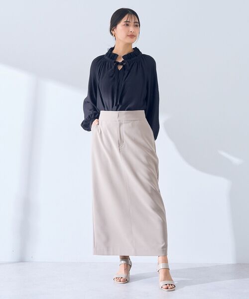 YECCA VECCA（イェッカヴェッカ）の「タイトロングスカート（スカート・レディース・ブラック/グレイッシュベージュ/ベージュ・S/M）」の7枚目の写真