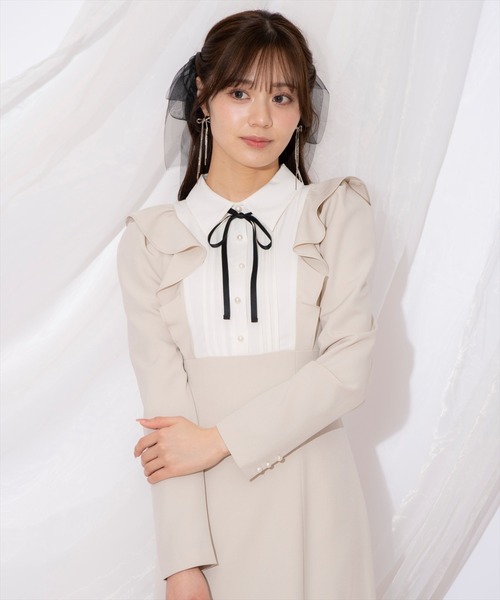 WILLSELECTION（ウィルセレクション）の「配色ヨークマーメイドワンピース（ワンピース・レディース・ベージュ/ミント/ブルー・FREE）」の9枚目の写真