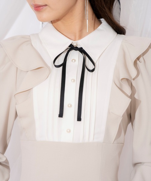 WILLSELECTION（ウィルセレクション）の「配色ヨークマーメイドワンピース（ワンピース・レディース・ベージュ/ミント/ブルー・FREE）」の12枚目の写真