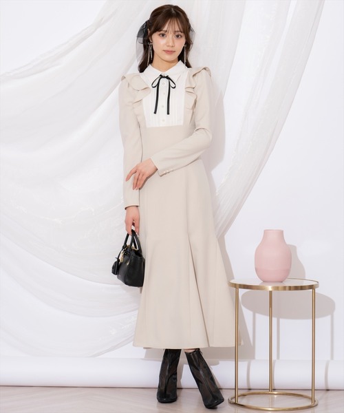 WILLSELECTION（ウィルセレクション）の「配色ヨークマーメイドワンピース（ワンピース・レディース・ベージュ/ミント/ブルー・FREE）」の16枚目の写真