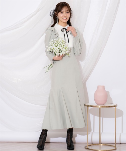 WILLSELECTION（ウィルセレクション）の「配色ヨークマーメイドワンピース（ワンピース・レディース・ベージュ/ミント/ブルー・FREE）」の17枚目の写真