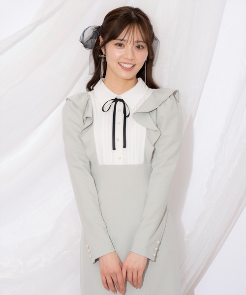 WILLSELECTION（ウィルセレクション）の「配色ヨークマーメイドワンピース（ワンピース・レディース・ベージュ/ミント/ブルー・FREE）」の21枚目の写真