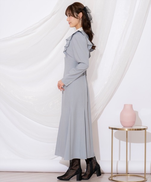 セール】配色ヨークマーメイドワンピース（ワンピース