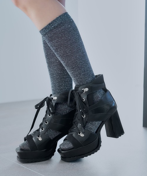 HARE(ハレ)の「スニーカーチャンキーブーサン(HARE)(ブーツ・レディース・ブラック/シルバー/アイボリー・MEDIUM/LARGE/SMALL)」の20枚目の写真