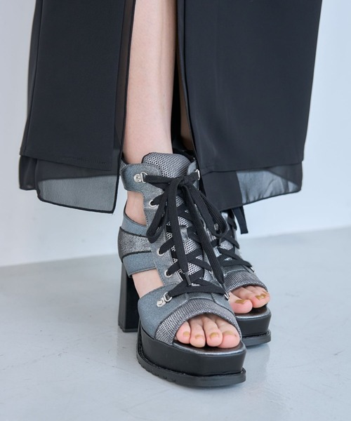 HARE(ハレ)の「スニーカーチャンキーブーサン(HARE)(ブーツ・レディース・ブラック/シルバー/アイボリー・MEDIUM/LARGE/SMALL)」の21枚目の写真