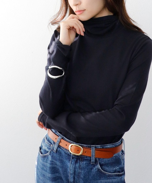 tシャツ コットンカシミヤ プレミアムタートルトップス レディース セール】コットンカシミヤ プレミアムタートルトップス（Tシャツ