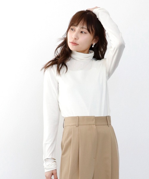 tシャツ コットンカシミヤ プレミアムタートルトップス レディース セール】コットンカシミヤ プレミアムタートルトップス（Tシャツ
