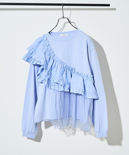 FREAK'S STORE(フリークスストア)の「フリルチュールドッキング ロンT(Tシャツ/カットソー・レディース・ベージュ/オフホワイト/サックスブルー/ブラック・フリ-)」の14枚目の写真