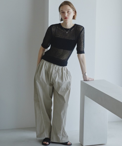 Aunt Marie's（アントマリーズ）の「シアーニットプルオーバー（ニット/セーター・レディース・ブラック/チャコールグレー/ホワイト・FREE）」の6枚目の写真