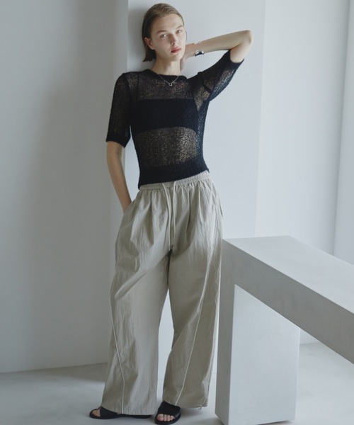 Aunt Marie's（アントマリーズ）の「シアーニットプルオーバー（ニット/セーター・レディース・ブラック/チャコールグレー/ホワイト・FREE）」の7枚目の写真