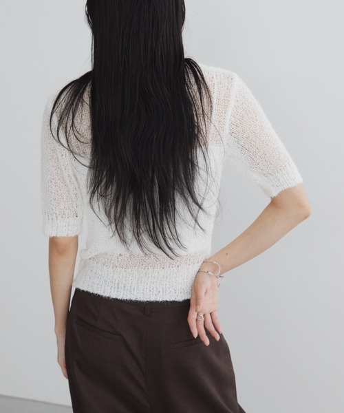 Aunt Marie's（アントマリーズ）の「シアーニットプルオーバー（ニット/セーター・レディース・ブラック/チャコールグレー/ホワイト・FREE）」の20枚目の写真