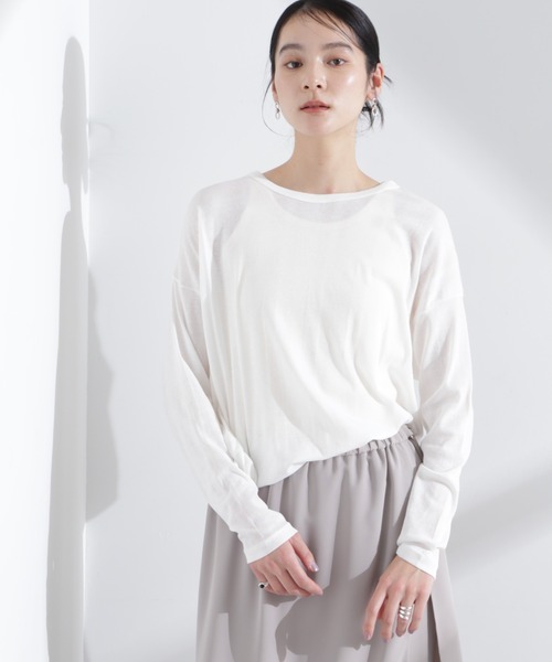 NANO universe(ナノユニバース)の「Robert P. Miller/Light Prib Crew L/S tee(Tシャツ/カットソー・レディース・オフホワイト/オレンジ系その他2・FREE)」の2枚目の写真