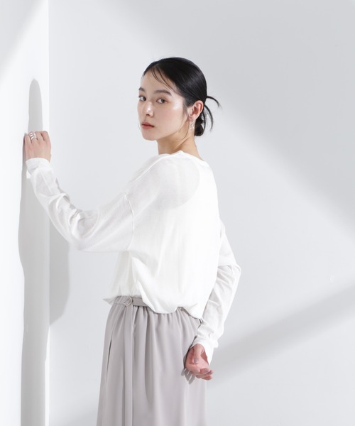 NANO universe(ナノユニバース)の「Robert P. Miller/Light Prib Crew L/S tee(Tシャツ/カットソー・レディース・オフホワイト/オレンジ系その他2・FREE)」の4枚目の写真