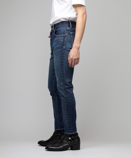 VANQUISH（ヴァンキッシュ）の「VANQUISH / ヴァンキッシュ ウォッシング スキニー デニムパンツ（デニムパンツ・メンズ・ダークインディゴブルー・32inch/30inch/28inch/34inch）」の3枚目の写真