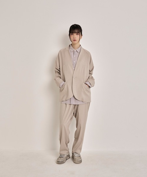 Nora Lily(ノラリリー)の「【Nora Lily】Shadow Stripe Design Jacket(テーラードジャケット・メンズ・ライトベージュ/グレー/ネイビー・FREE)」の19枚目の写真
