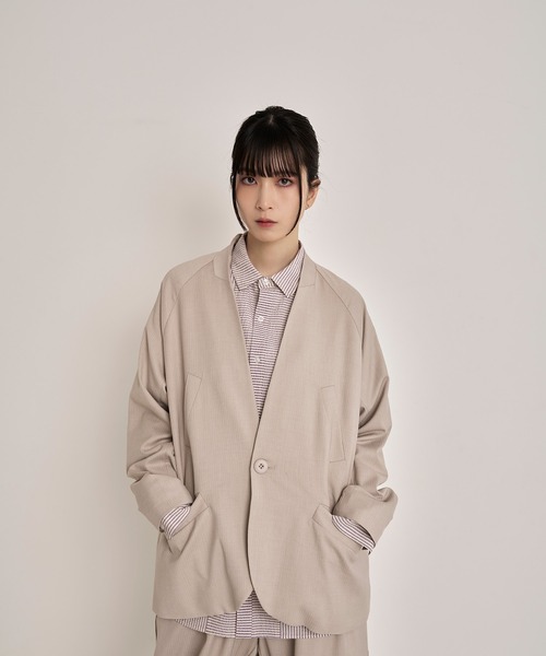 Nora Lily(ノラリリー)の「【Nora Lily】Shadow Stripe Design Jacket(テーラードジャケット・メンズ・ライトベージュ/グレー/ネイビー・FREE)」の16枚目の写真