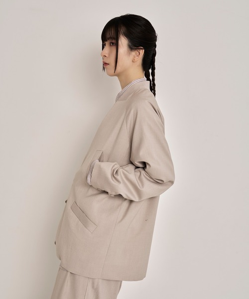 Nora Lily(ノラリリー)の「【Nora Lily】Shadow Stripe Design Jacket(テーラードジャケット・メンズ・ライトベージュ/グレー/ネイビー・FREE)」の15枚目の写真