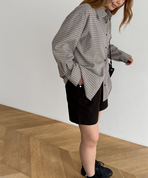 CANAL JEAN（キャナルジーン）の「El mar　チェックオーバーシャツ（シャツ/ブラウス・レディース・ブラック/イエロー・ONE SIZE）」の3枚目の写真