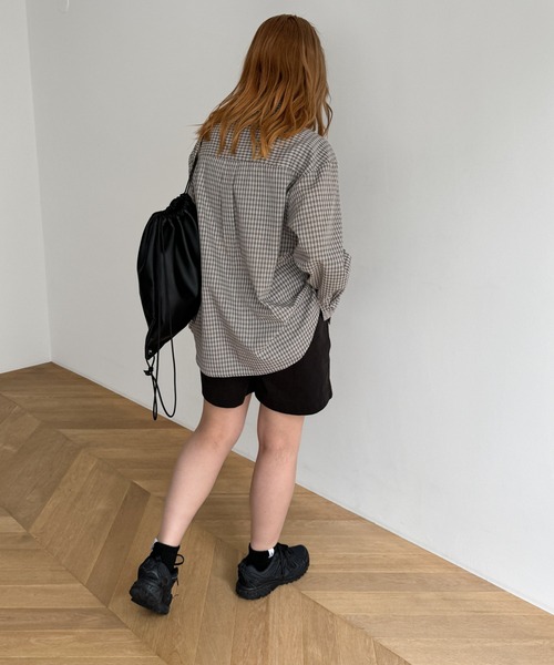 CANAL JEAN（キャナルジーン）の「El mar　チェックオーバーシャツ（シャツ/ブラウス・レディース・ブラック/イエロー・ONE SIZE）」の4枚目の写真