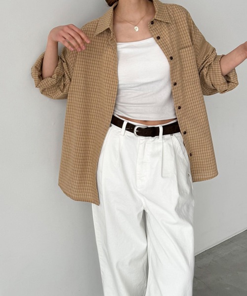 CANAL JEAN（キャナルジーン）の「El mar　チェックオーバーシャツ（シャツ/ブラウス・レディース・ブラック/イエロー・ONE SIZE）」の6枚目の写真