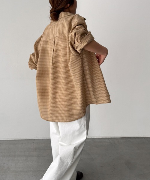 CANAL JEAN（キャナルジーン）の「El mar　チェックオーバーシャツ（シャツ/ブラウス・レディース・ブラック/イエロー・ONE SIZE）」の7枚目の写真