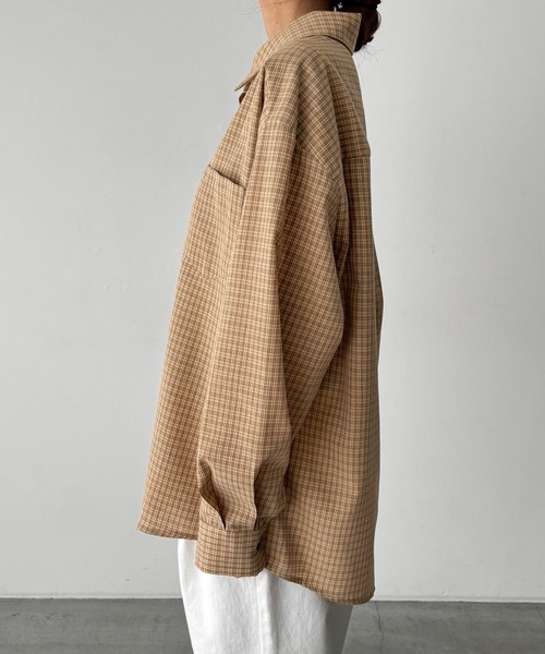 CANAL JEAN（キャナルジーン）の「El mar　チェックオーバーシャツ（シャツ/ブラウス・レディース・ブラック/イエロー・ONE SIZE）」の11枚目の写真