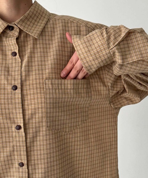 CANAL JEAN（キャナルジーン）の「El mar　チェックオーバーシャツ（シャツ/ブラウス・レディース・ブラック/イエロー・ONE SIZE）」の14枚目の写真