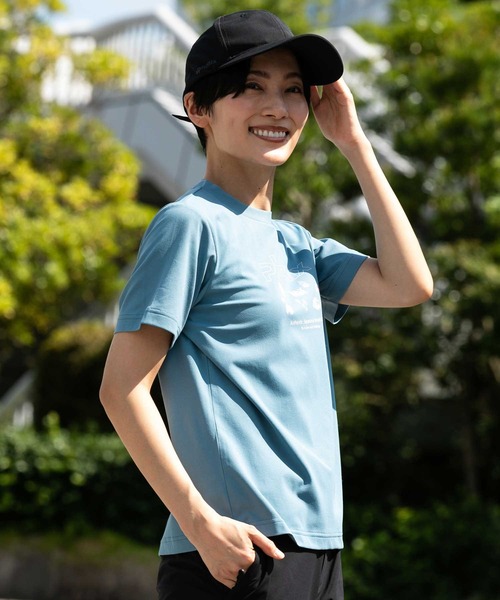 phenix outdoor(フェニックスアウトドア)の「phenix OUTDOOR(フェニックスアウトドア) レディース アウトドアロゴ 半袖Tシャツ (吸水速乾 / 通気性)(Tシャツ/カットソー・レディース・チャコールグレー/オフホワイト/ライトブルー・M/XL/L/S)」の16枚目の写真