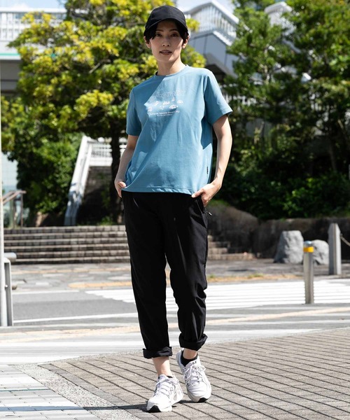 phenix outdoor(フェニックスアウトドア)の「phenix OUTDOOR(フェニックスアウトドア) レディース アウトドアロゴ 半袖Tシャツ (吸水速乾 / 通気性)(Tシャツ/カットソー・レディース・チャコールグレー/オフホワイト/ライトブルー・M/XL/L/S)」の6枚目の写真