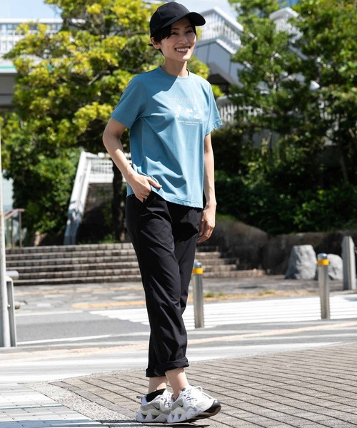 phenix outdoor(フェニックスアウトドア)の「phenix OUTDOOR(フェニックスアウトドア) レディース アウトドアロゴ 半袖Tシャツ (吸水速乾 / 通気性)(Tシャツ/カットソー・レディース・チャコールグレー/オフホワイト/ライトブルー・M/XL/L/S)」の8枚目の写真