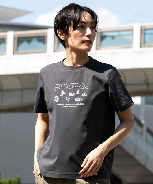 phenix outdoor(フェニックスアウトドア)の「phenix OUTDOOR(フェニックスアウトドア) レディース アウトドアロゴ 半袖Tシャツ (吸水速乾 / 通気性)(Tシャツ/カットソー・レディース・チャコールグレー/オフホワイト/ライトブルー・M/XL/L/S)」の19枚目の写真