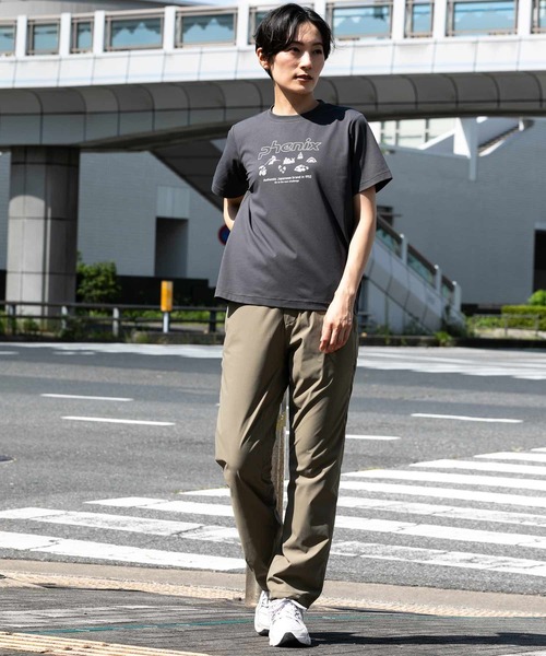 phenix outdoor(フェニックスアウトドア)の「phenix OUTDOOR(フェニックスアウトドア) レディース アウトドアロゴ 半袖Tシャツ (吸水速乾 / 通気性)(Tシャツ/カットソー・レディース・チャコールグレー/オフホワイト/ライトブルー・M/XL/L/S)」の22枚目の写真