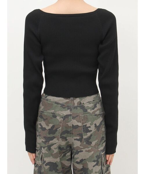 EVRIS（エヴリス）の「フロントジップオフショルニットトップス（ニット/セーター・レディース・ブルー/グレー/ブラック/ホワイト・FREE）」の18枚目の写真