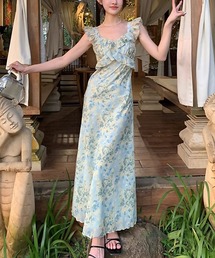 Apalina 花柄ノースリーブワンピースフリルドレス 3-5Y Apalina 花柄ノースリーブワンピースフリルドレス 3-5Y Apalina
