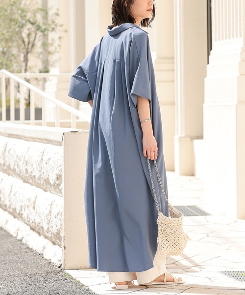 n'OrLABEL（ノアールレーベル）の「【機能素材】『半端袖シャツワンピース』（シャツワンピース・レディース・オフホワイト/ブルー/ブラック/カーキ・2/1）」の19枚目の写真