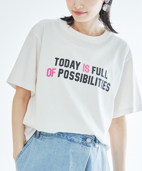 coen(コーエン)の「【UVカット・接触冷感】WELLTECT USA ロゴプリントTシャツ(Tシャツ/カットソー・レディース・オフホワイト/その他2/その他1/ダークグレー・L/M)」の2枚目の写真