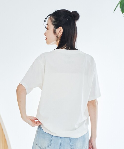coen(コーエン)の「【UVカット・接触冷感】WELLTECT USA ロゴプリントTシャツ(Tシャツ/カットソー・レディース・オフホワイト/その他2/その他1/ダークグレー・L/M)」の7枚目の写真