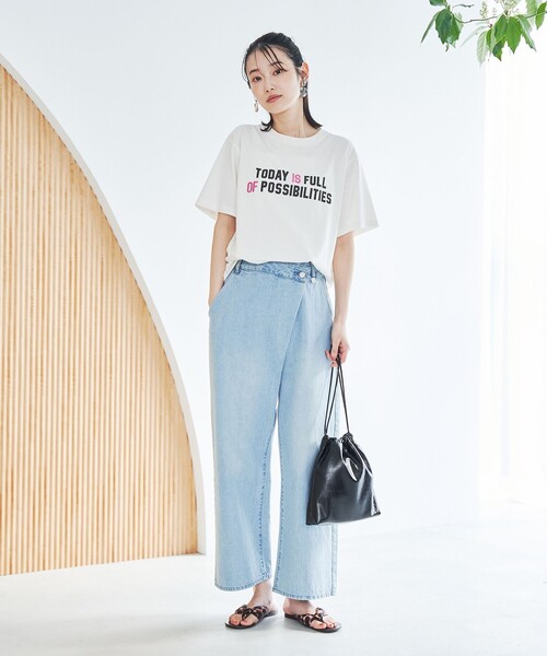 coen(コーエン)の「【UVカット・接触冷感】WELLTECT USA ロゴプリントTシャツ(Tシャツ/カットソー・レディース・オフホワイト/その他2/その他1/ダークグレー・L/M)」の8枚目の写真