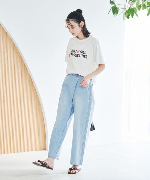 coen(コーエン)の「【UVカット・接触冷感】WELLTECT USA ロゴプリントTシャツ(Tシャツ/カットソー・レディース・オフホワイト/その他2/その他1/ダークグレー・L/M)」の9枚目の写真