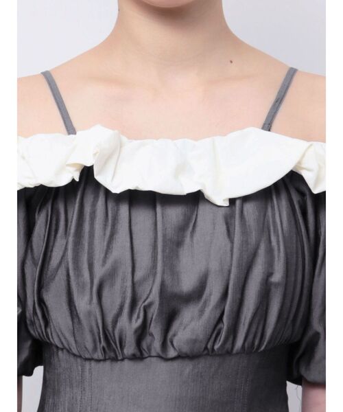 CALNAMUR（カルナムール）の「BALLOON OFF SHOULDER OP/バルーンオフショルダーワンピース（ワンピース・レディース・ブラック/ブルー・SMALL/MEDIUM）」の13枚目の写真