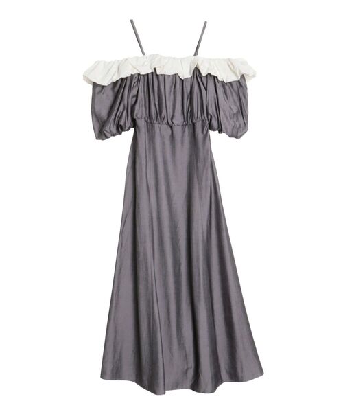 CALNAMUR（カルナムール）の「BALLOON OFF SHOULDER OP/バルーンオフショルダーワンピース（ワンピース・レディース・ブラック/ブルー・SMALL/MEDIUM）」の3枚目の写真