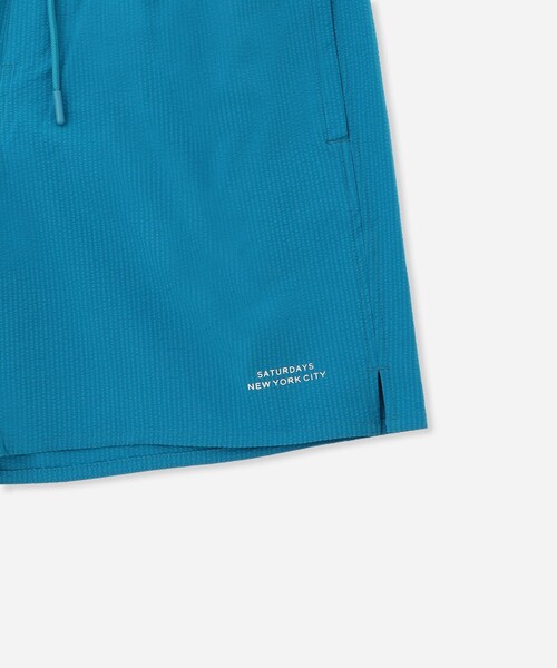 Saturdays NYC（サタデーズ ニューヨークシティ ）の「Timothy Seersucker Stripe Swim Short（水着・メンズ・グリーン/サックスブルー・XL/L/M/S/X-SMALL）」の12枚目の写真