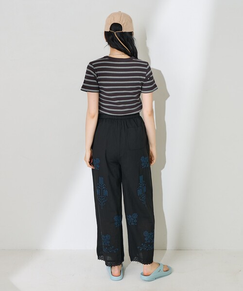 FREAK'S STORE(フリークスストア)の「インド コットンスラブ 刺繍イージーパンツ<セットアップ対応>(その他パンツ・レディース・オフホワイト/ブラック・フリ-)」の17枚目の写真