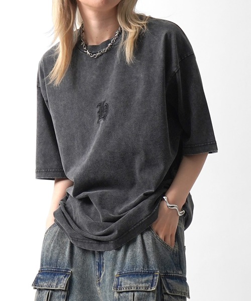 ILL'S（イルズ）の「25SS ハードウォッシュ加工 ワンポイント刺繍 / バックプリント ボックスシルエット 半袖Tシャツ メンズ レディース（Tシャツ/カットソー・メンズ・ブラック系その他/ブラック/チャコール/ホワイト系その他・M/L）」の12枚目の写真