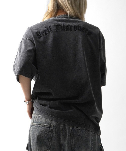 ILL'S（イルズ）の「25SS ハードウォッシュ加工 ワンポイント刺繍 / バックプリント ボックスシルエット 半袖Tシャツ メンズ レディース（Tシャツ/カットソー・メンズ・ブラック系その他/ブラック/チャコール/ホワイト系その他・M/L）」の17枚目の写真